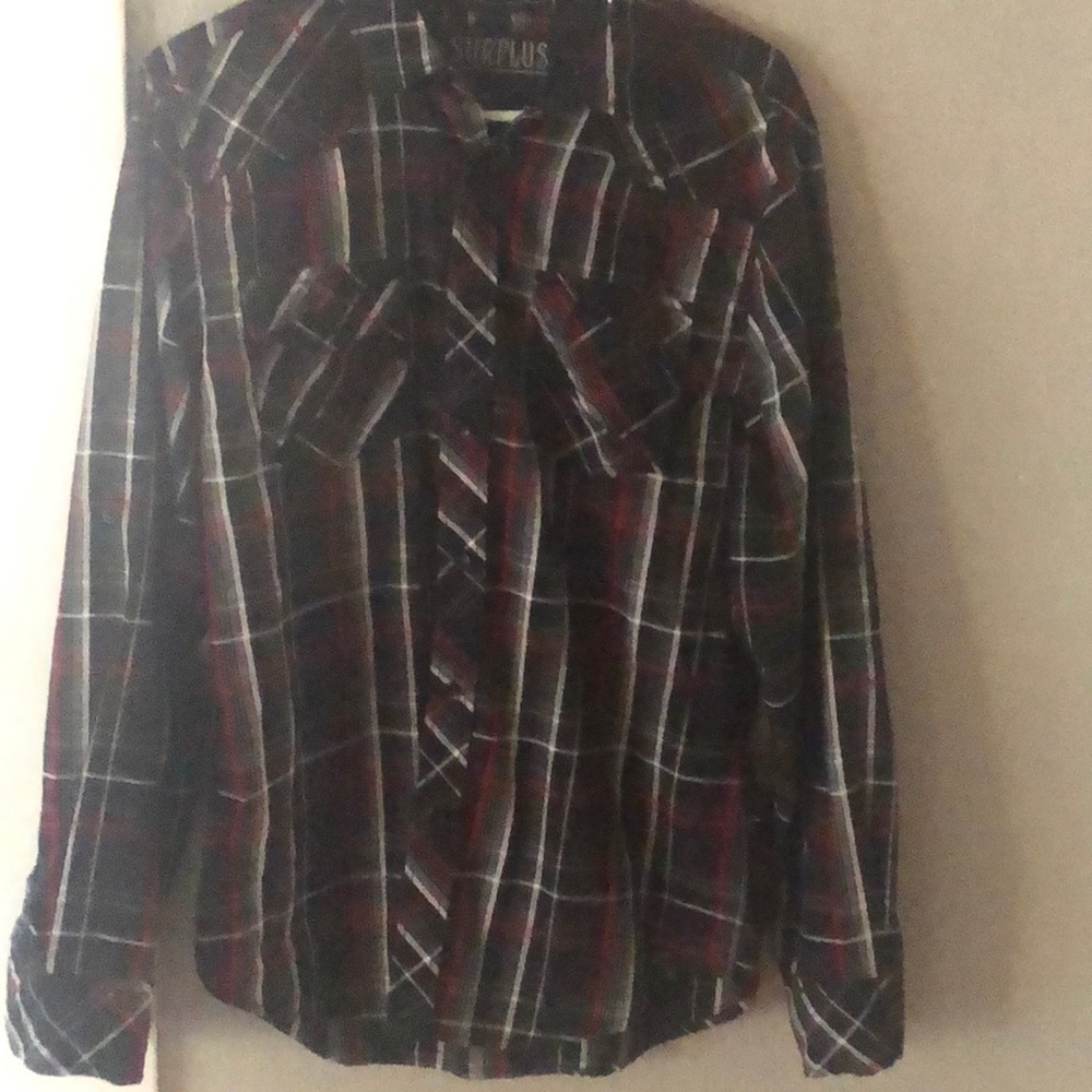 SURPLUS LONG SLEEVE CASUAL BUTTON DOWN SHIRT